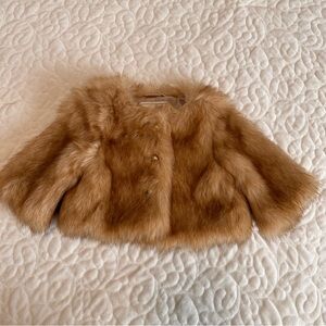 Janie and Jack Faux Fur Brown Cape